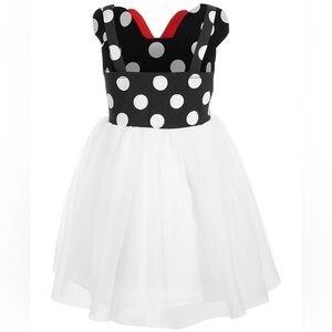 Disney Minnie Black and White Polka Dot Dress with Red Bow